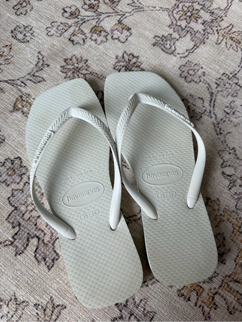 Havaianas Women’s Square Toe Flip Flops in White